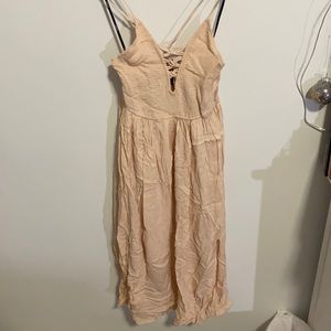 Blush pink flowy maxi dress